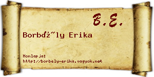 Borbély Erika névjegykártya